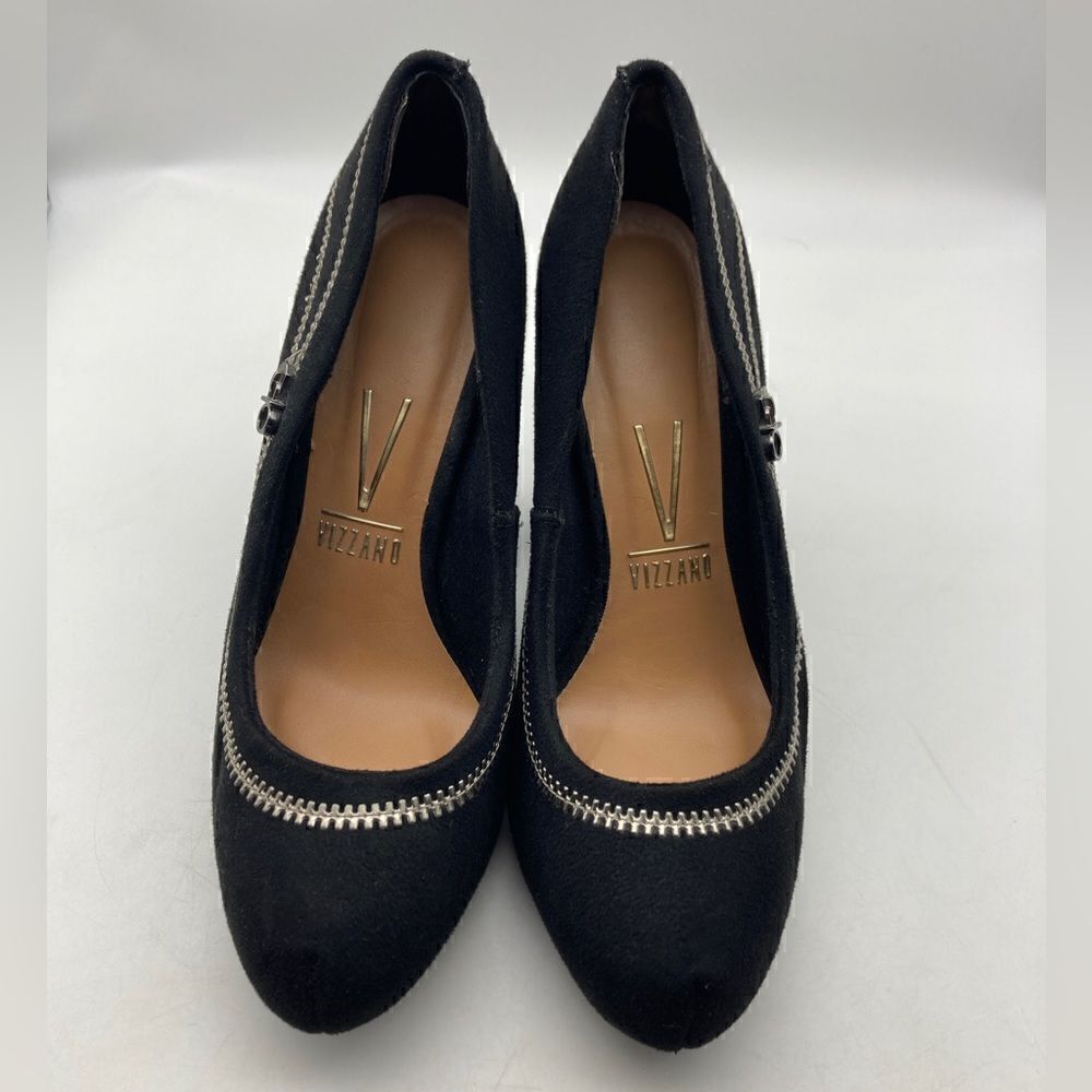 Vizzano Black Suede Heels Size 8 Made in Korea